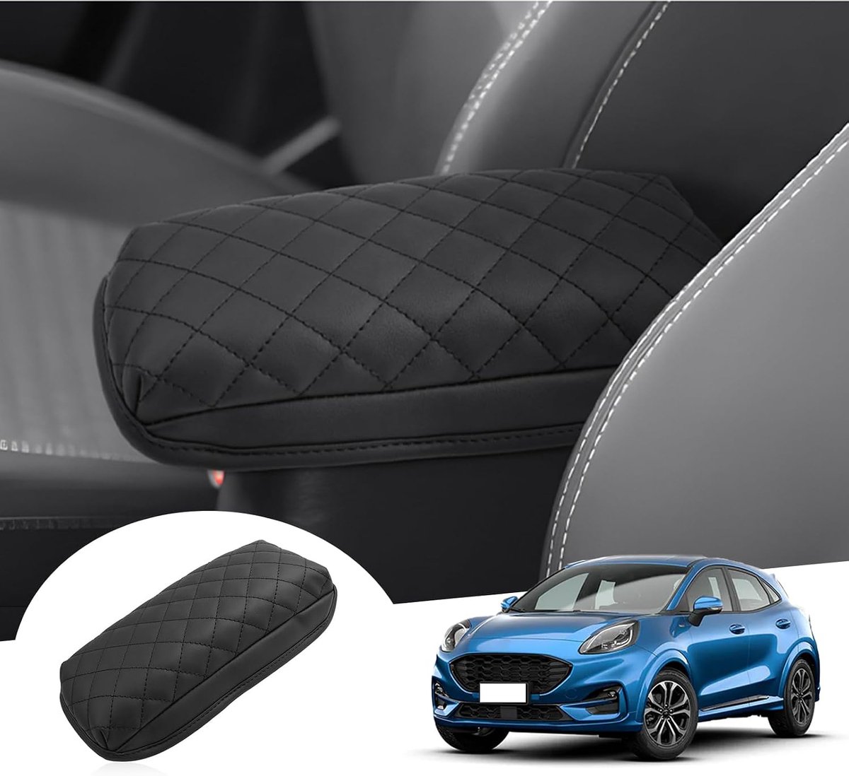 Armsteuncover Ford Fiesta ST MK8 - PU Microfiber Leer - 3 cm Verhoogt Comfort - ShopVlot