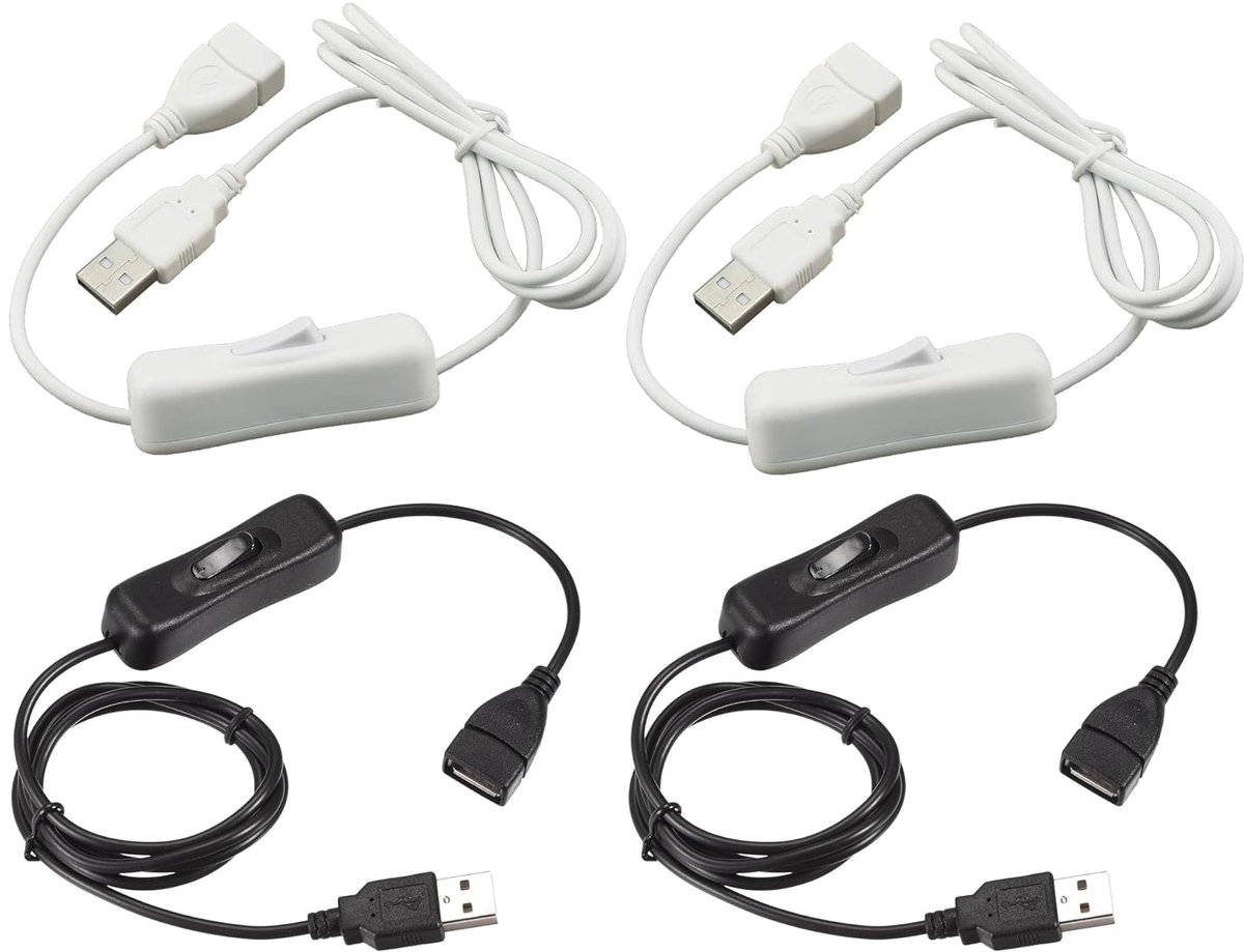 USB schakel kabel 1 m - met aan/uit schakelaar - voor verlichting en ventilatoren - eenvoudig in gebruik - ShopVlot