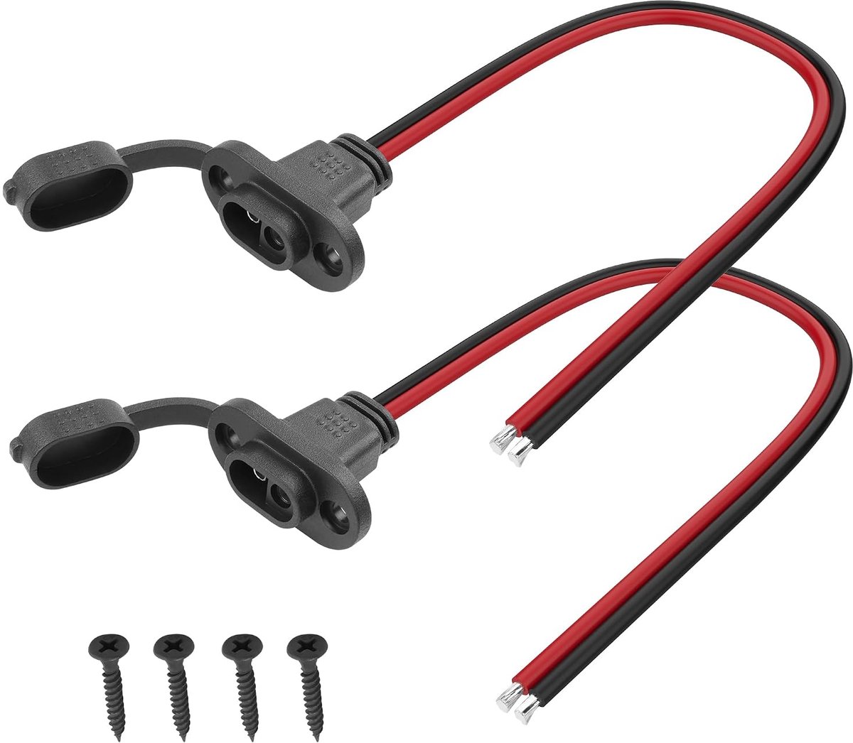 SAE aansluiting snoer 12AWG 1,3 ft - weerbestendig - rechthoekig - geschikt voor zonnepanelen - ShopVlot