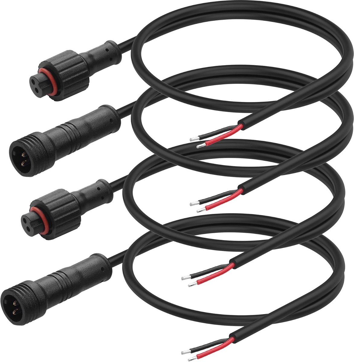 Waterdichte stekker en bushing connector - 2-polen M11 - IP67 bescherming - perfect voor boten en LED verlichting - ShopVlot