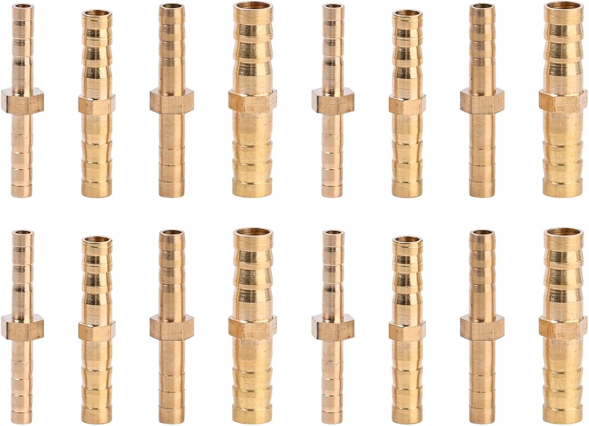 Hose connectors pack van 16 - 4 mm druppelaar - messing aansluiting - stevige en lekvrije verbinding - ShopVlot