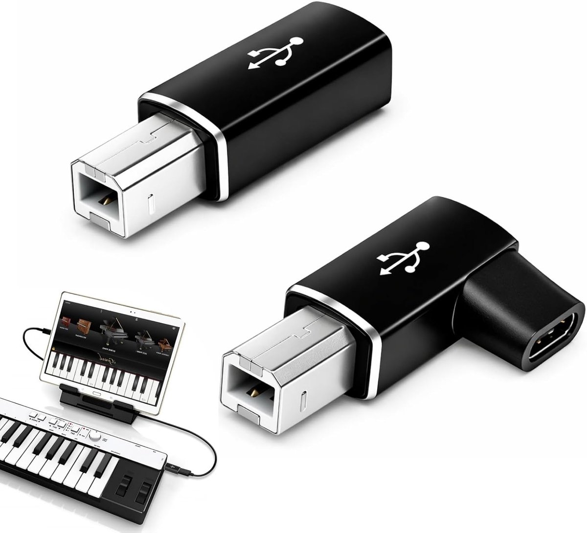 USB C naar USB B Adapter - 90° Hoek - Ideaal voor Printers en MIDI Pianos - Ruimtebesparend - ShopVlot