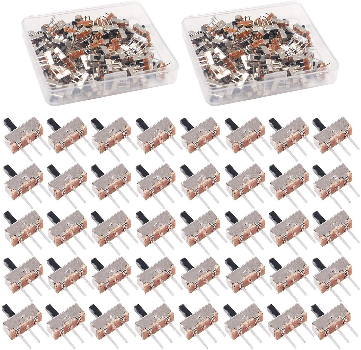 mini schuifschakelaar 400 stuks - 2 standen SPDT 1P2T - 3-polig stuk B paneel - eenvoudig te installeren - ShopVlot