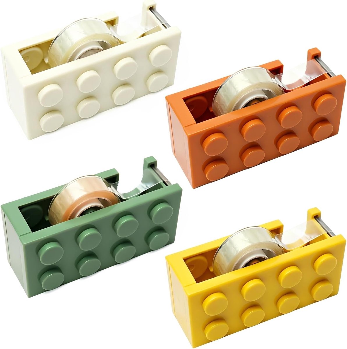 Plakband 4 stuks - klein formaat plakstrip - duurzame Tesaaroller - ideaal voor creatief werk - ShopVlot