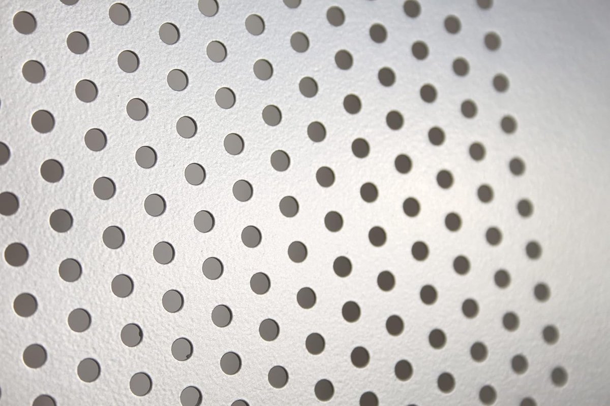 Microperforated steel side table for seat replacement, silver - ShopVlot