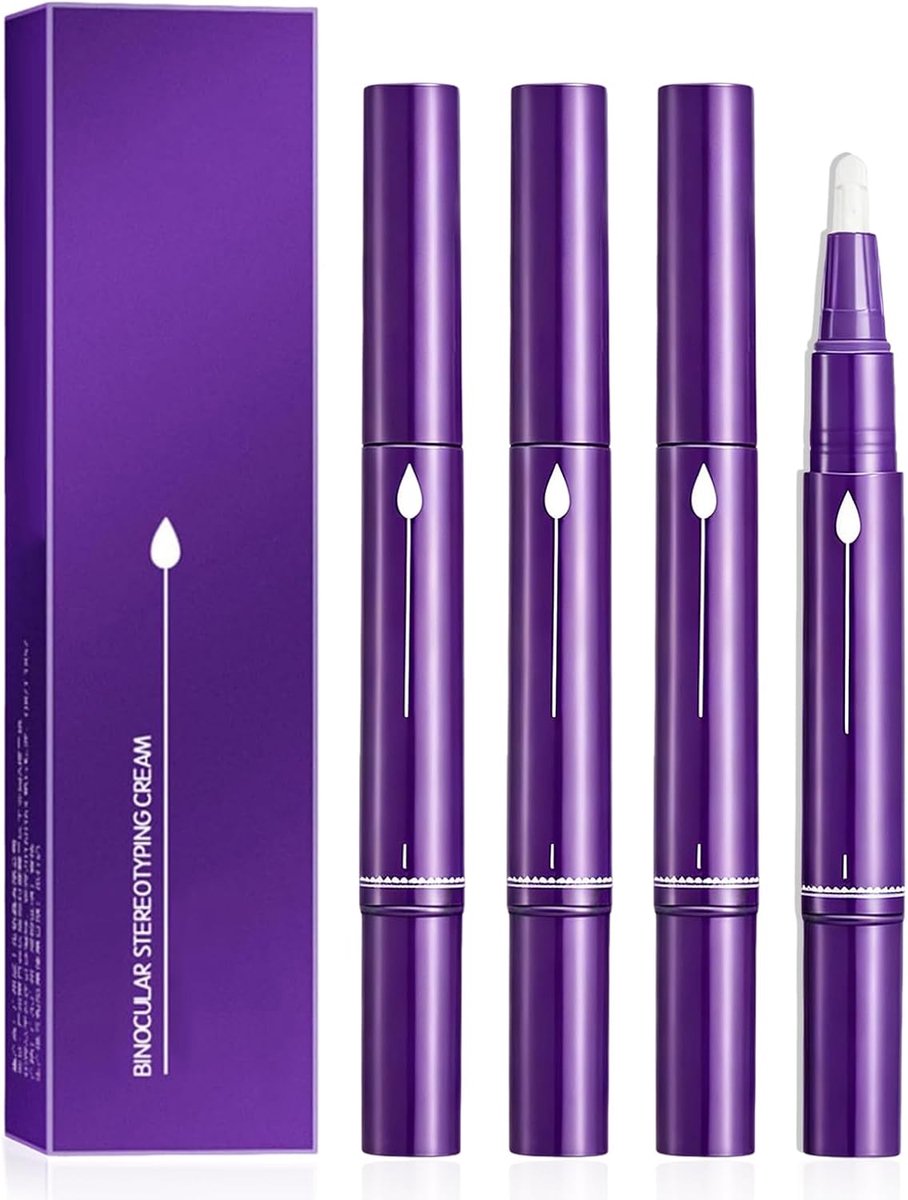 Set van 4 stuks vloeibare dubbele ooglidlijm Natuurlijke, onzichtbare en waterbestendige dubbele ooglidlijm - ShopVlot
