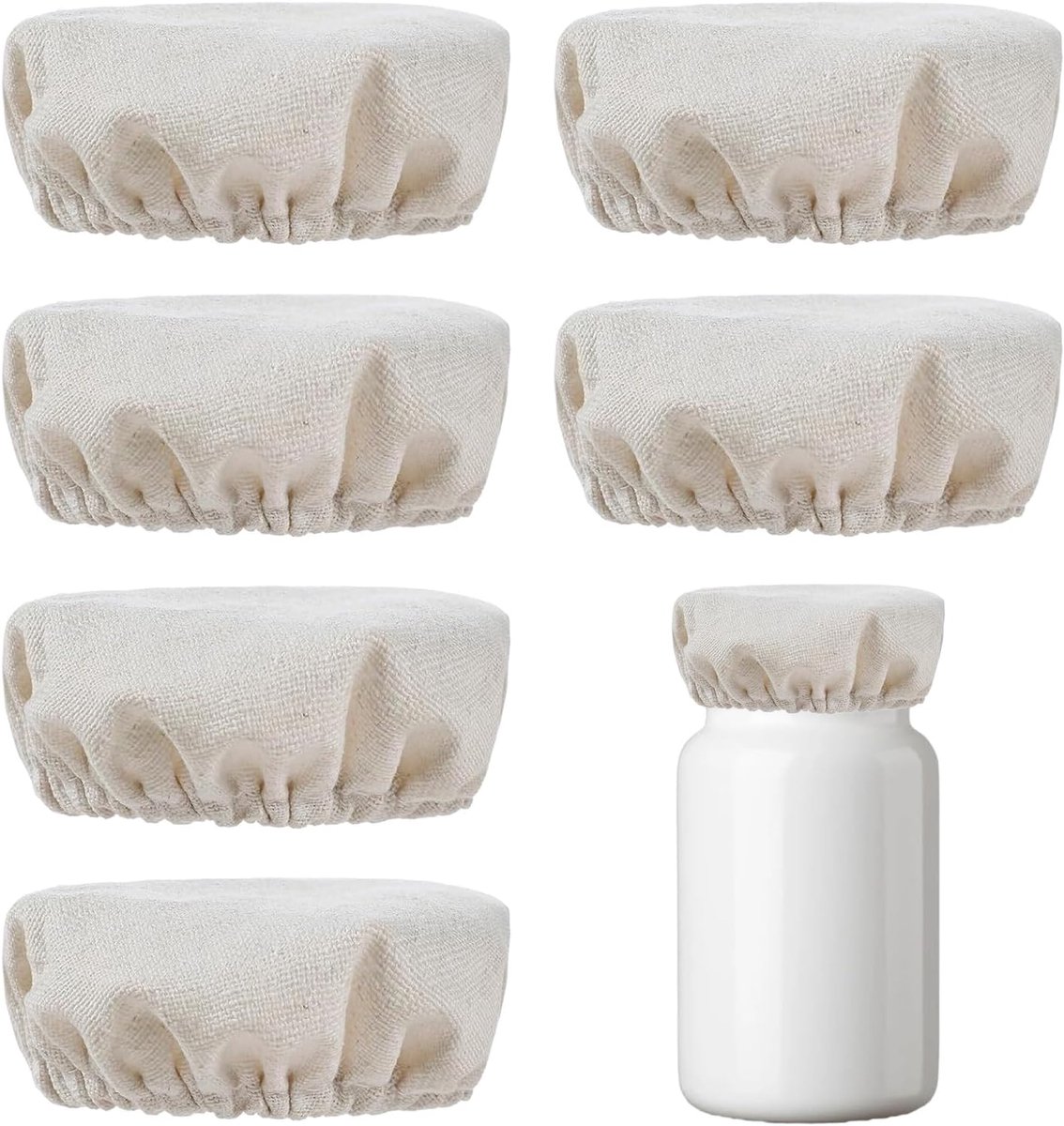 6 stuks zuurdeeg, starterglas, stoffen afdekkingen, tuintank stoffen deksel, afdekhoes, gistmand, starterglas - ShopVlot