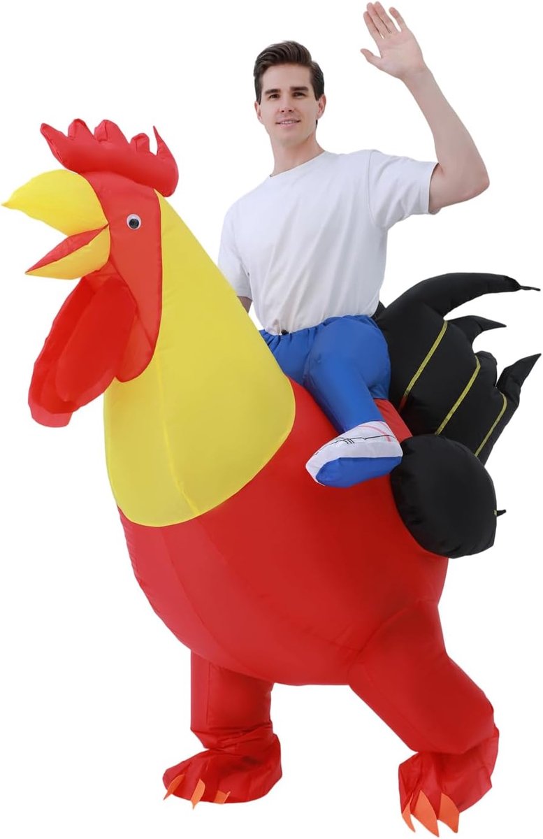 Inflatable Adult Costume Inflatable Chicken Costumes for Men/Women Riding Inflatable Cocks Costume Inflatable Fun - ShopVlot