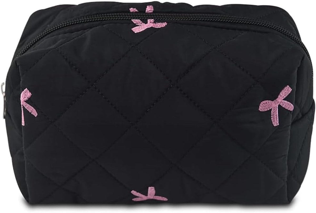 1 x Padded Cosmetic Bag, Soft Cotton Cosmetic Bag, Beautiful Storage Bag - ShopVlot
