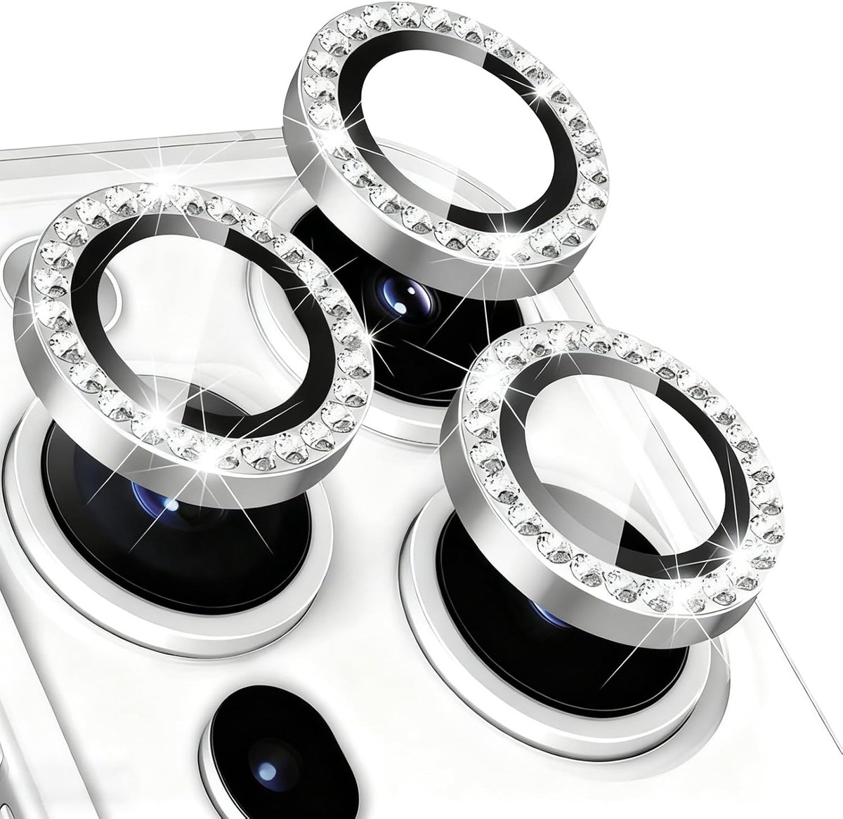 3 stuks camerabescherming voor iPhone 16 Pro/16 Pro Max, glittercamerabeschermfolie, krasbestendig en - ShopVlot