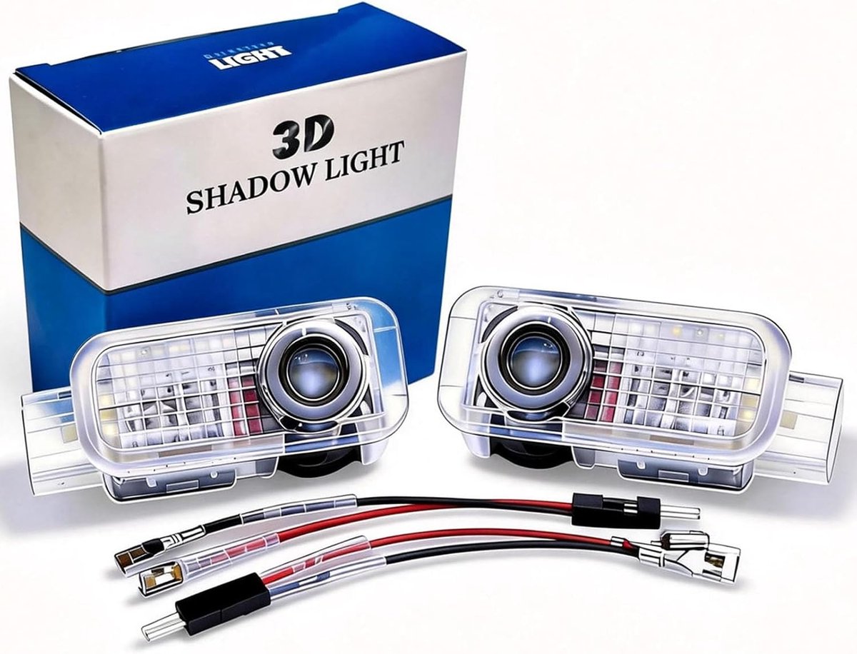 Car Door Light Projector Compatible with Audi A3, A4L, A6L, Q3, Q5, Q7, RS LED Welcome Light, Pack of 2 - ShopVlot