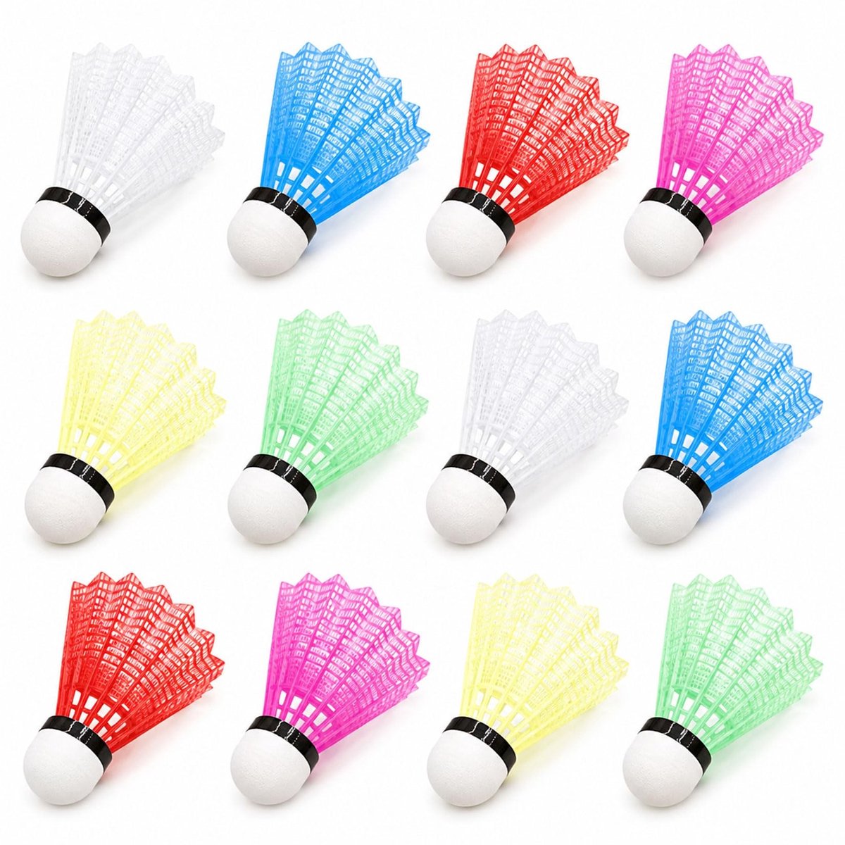 Solidchoice - Set van 12 Duurzame Nylon Badmintonshuttles voor Vrije Tijd en Training