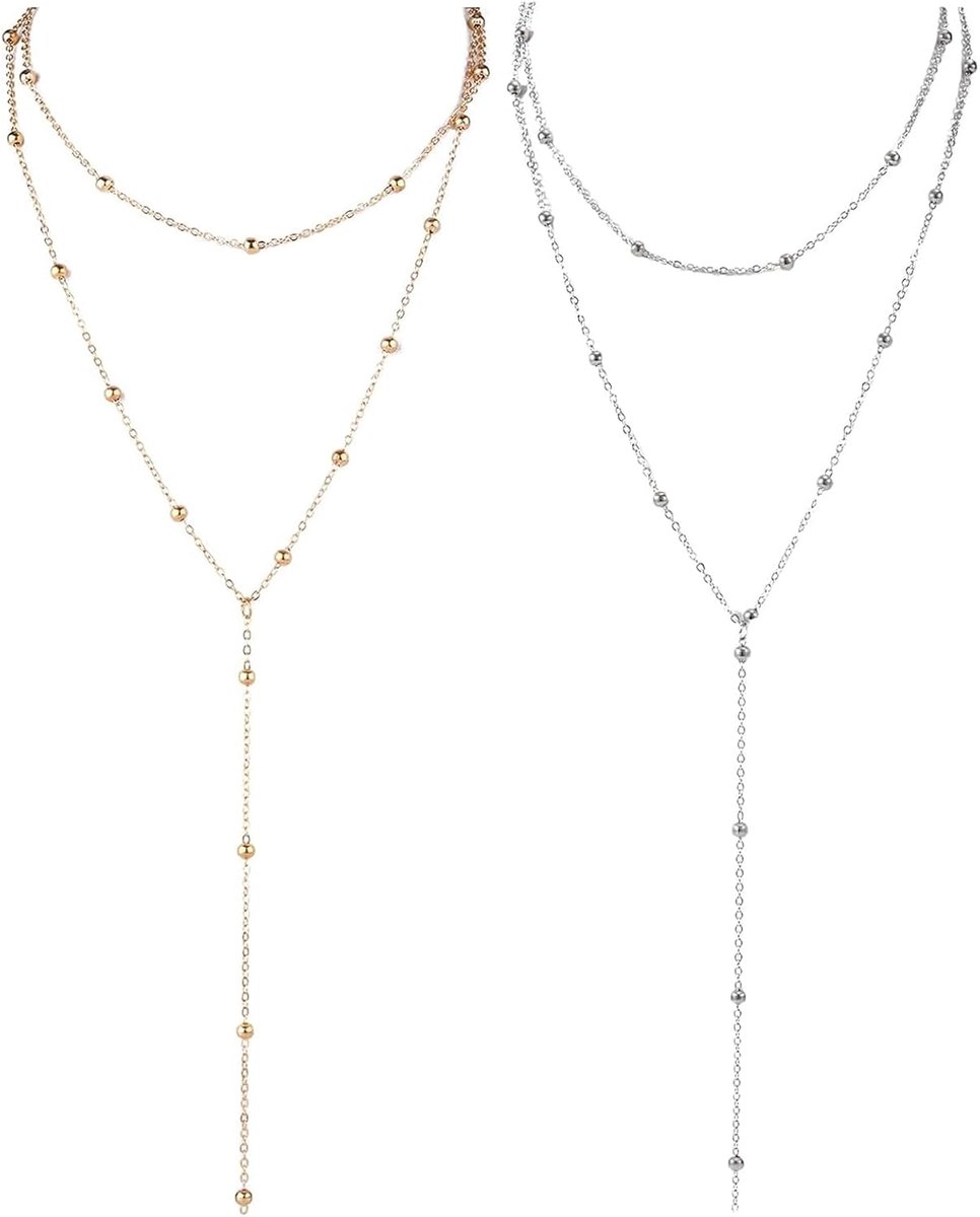Dames Lange Ketting 85 cm - Y-vormig Design - Goud Zilver Legering - Modern Unisex - ShopVlot