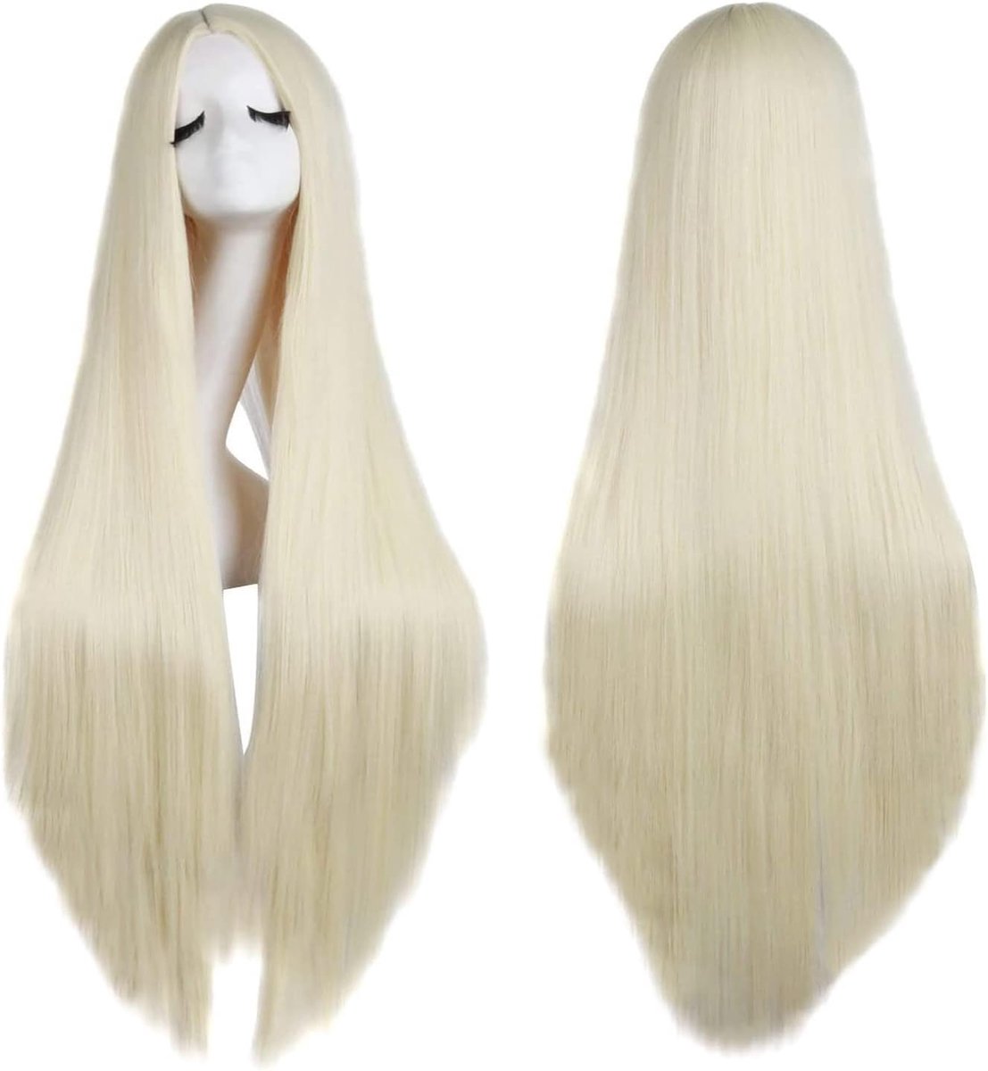 Cosplaypruik 80 cm - Lichtblonde Synthetische Haar - Zacht en Stijlvol - Ideaal voor Vrouwen en Meisjes - ShopVlot