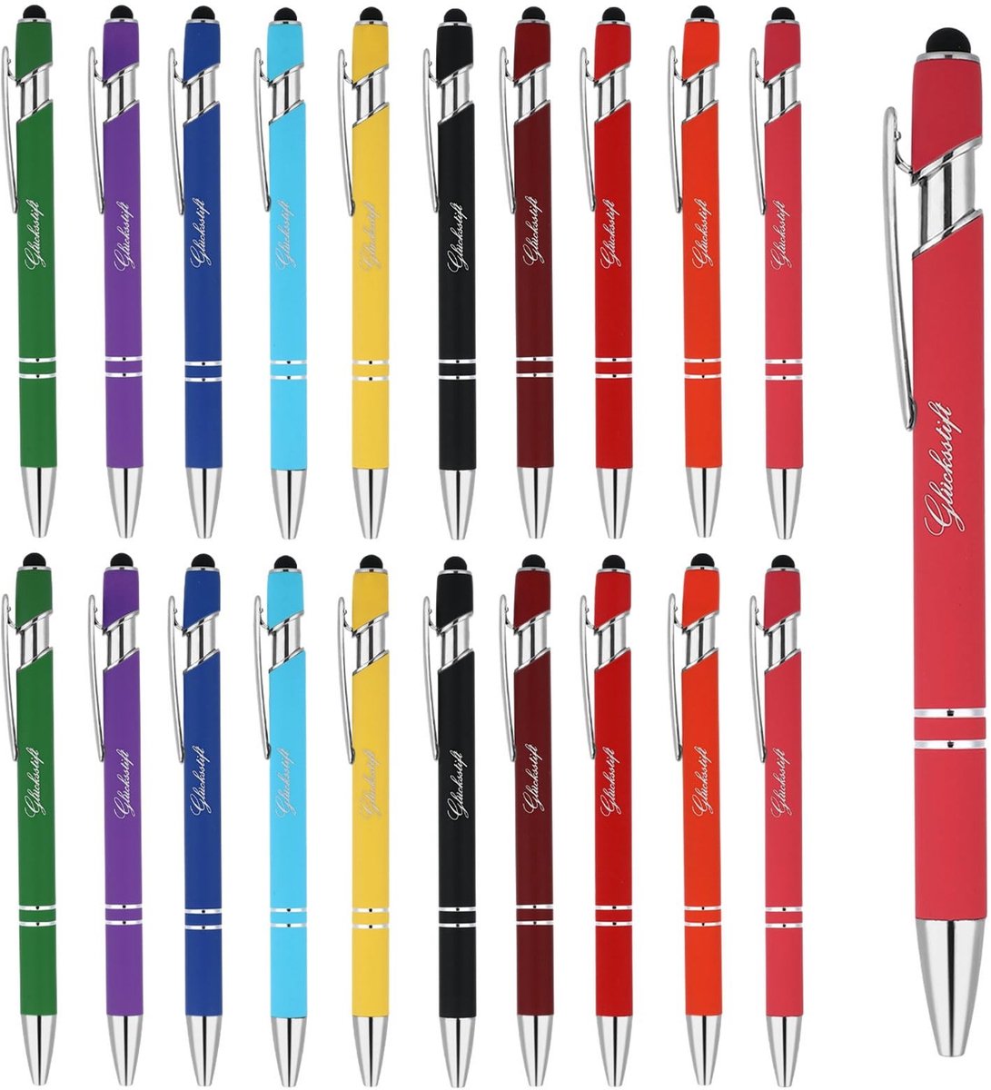 Solidchoice - Set van 20 Kleurige Balpen met Touch Pen