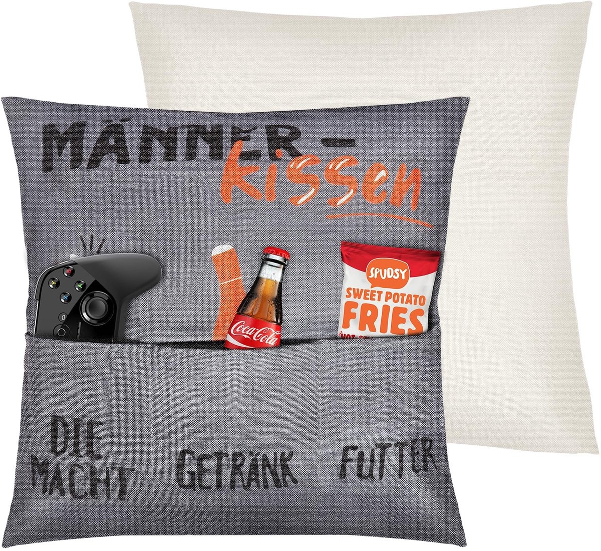 Solidchoice - Set van 2 Kussenhoezen met Zakjes voor Mannen, Grappige Cushion Covers