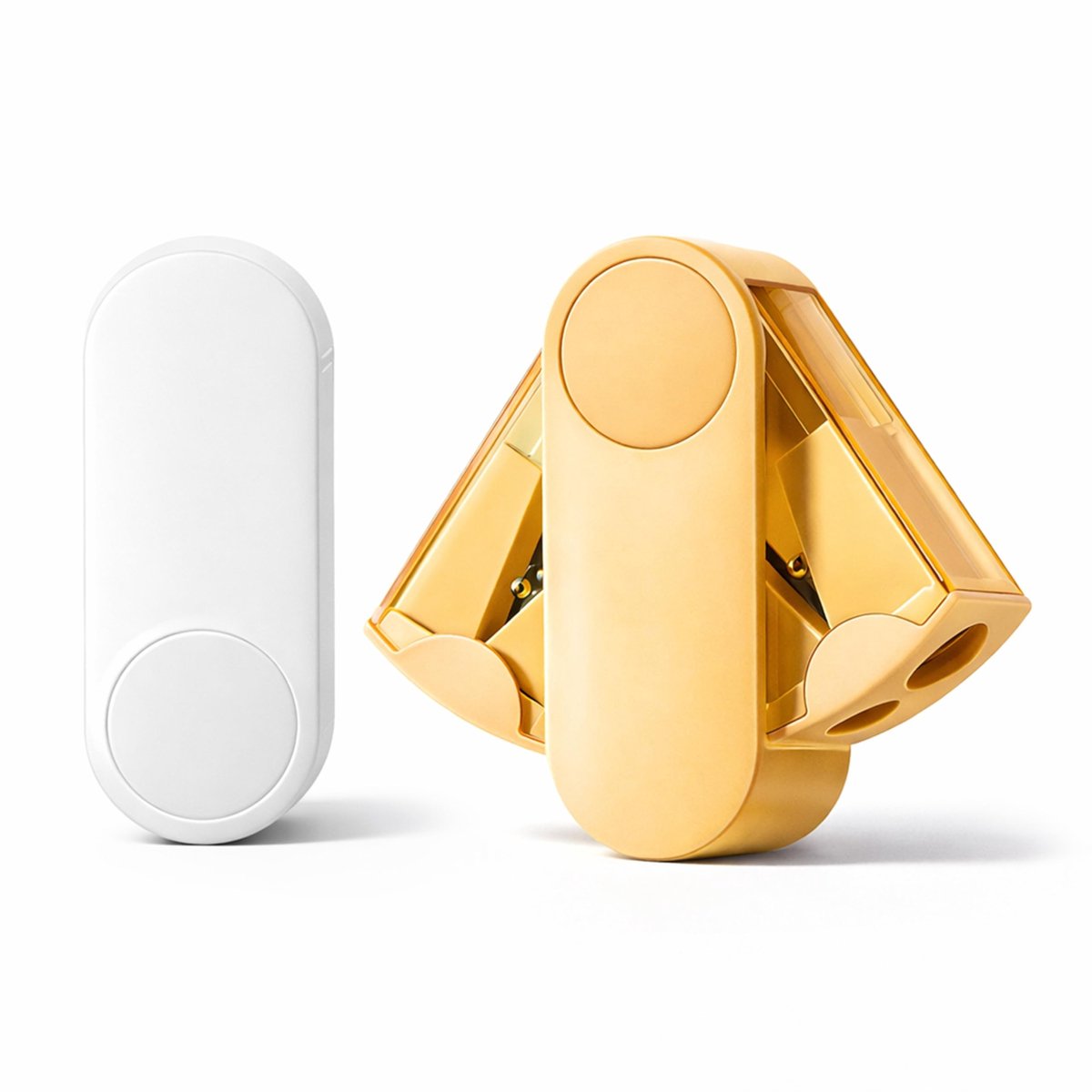 Solidchoice - Dubbele Potloodslijper met Houder, 2 Stuks