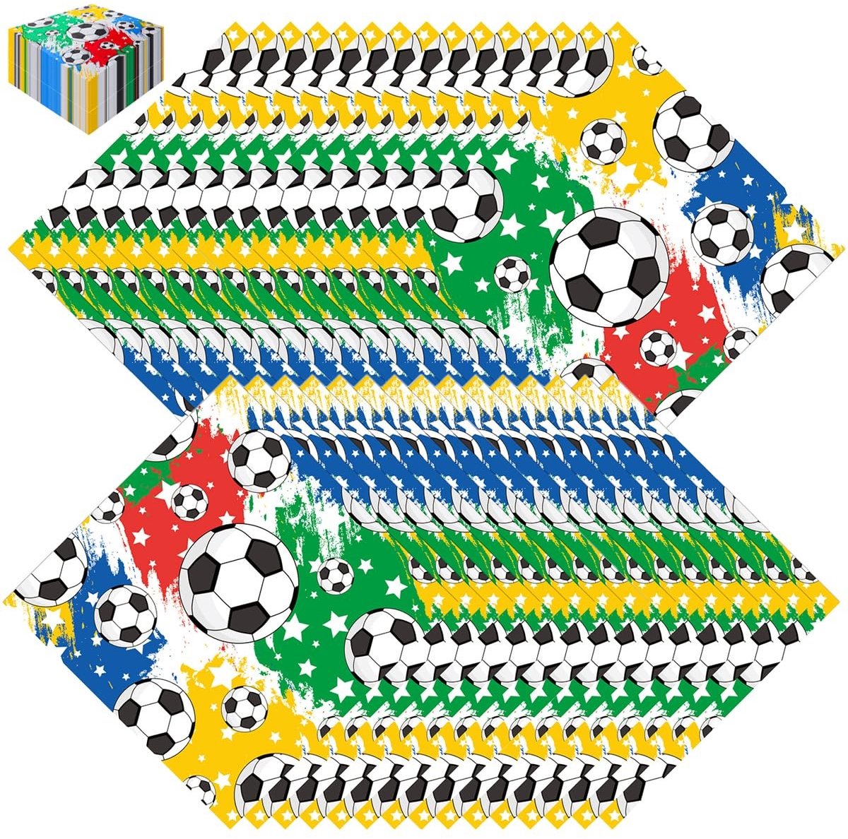 Solidchoice - 100 Stuks Voetbalservetten voor Feestdecoratie