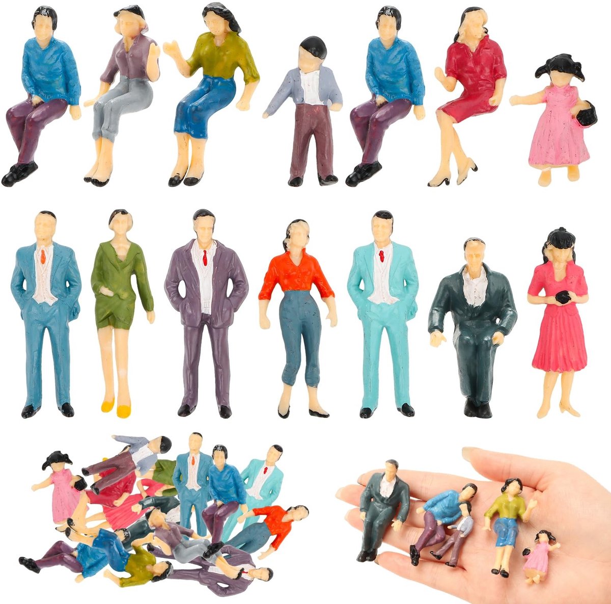 Solidchoice - Set van 14 Miniatuur Figuren voor Modelbouw