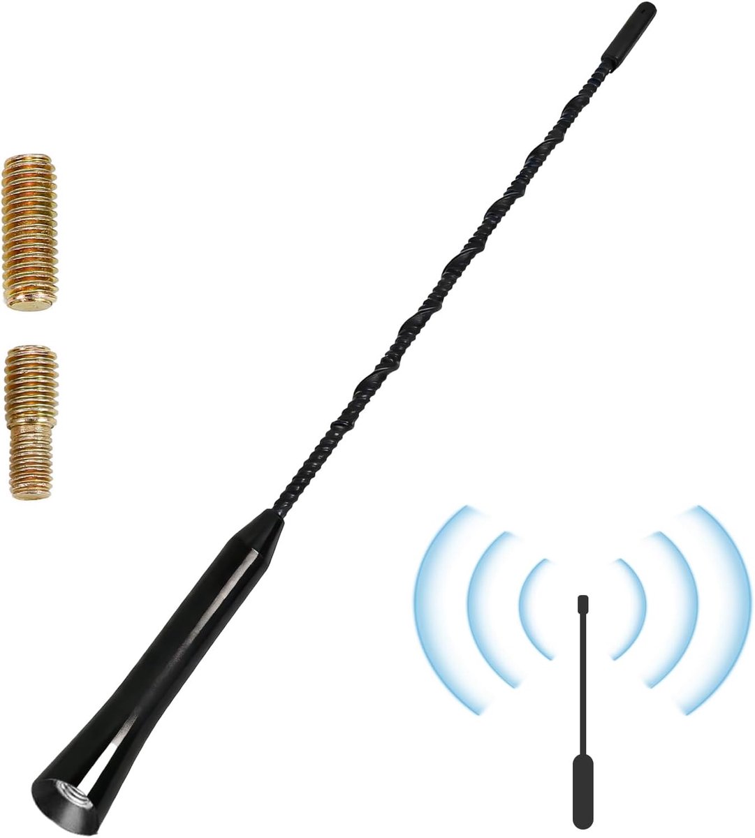 Universele autoradio-antenne 11 inch - rubber - sterke FM/DAB-ontvangst - optimale signaalkwaliteit - ShopVlot