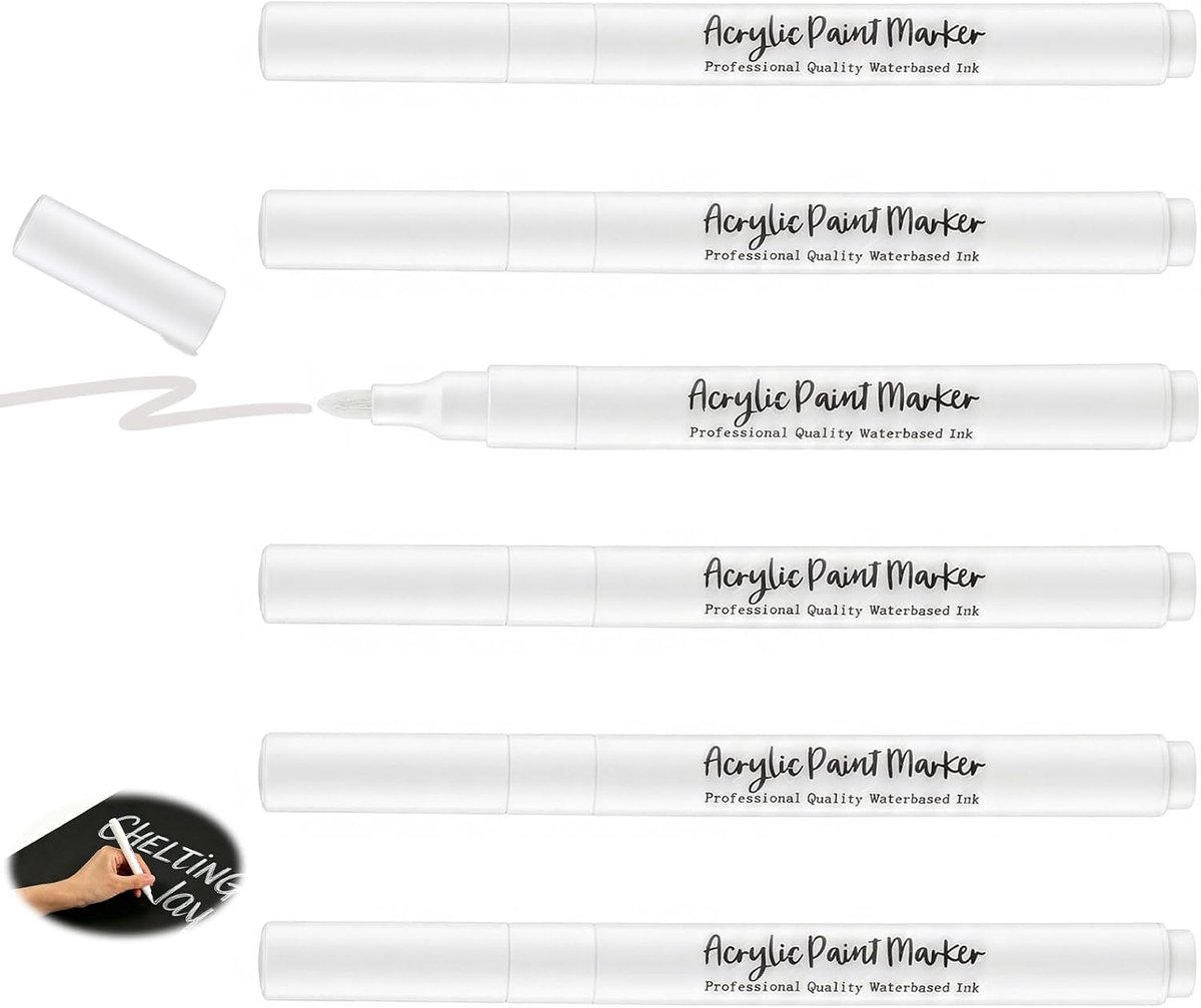 Witte markers 1-2 mm - acrylmarker - waterbestendig en sneldrogend - ideaal voor diverse ondergronden - ShopVlot