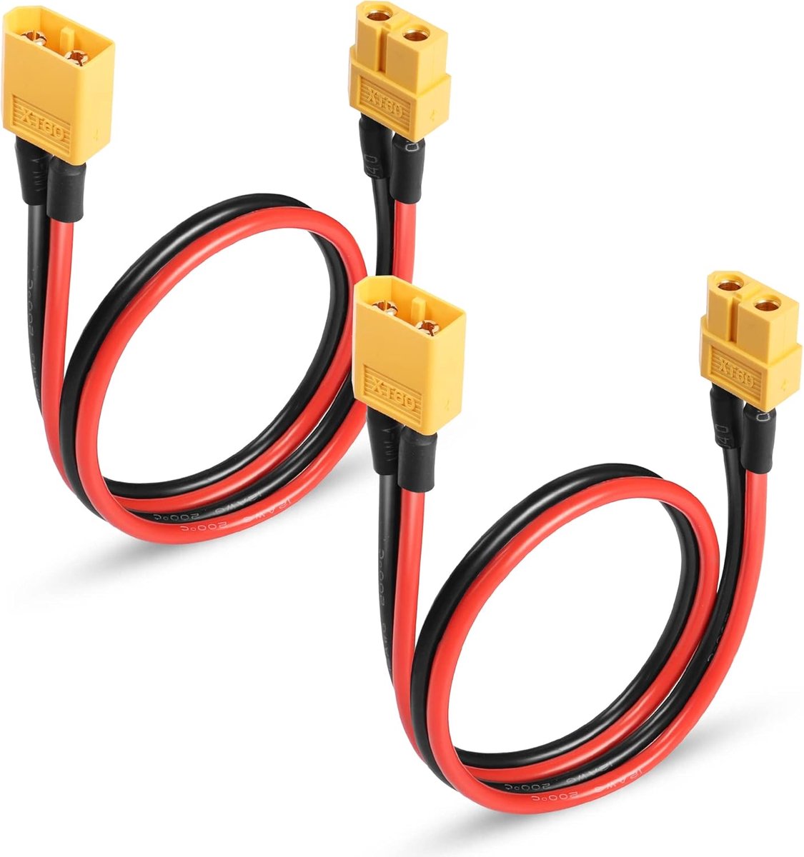 XT60 Plug Verlengkabel 50cm - 12AWG Silicone Draad - Hoge Stroom Aansluiting - Ideaal voor Lipo Batterij - ShopVlot