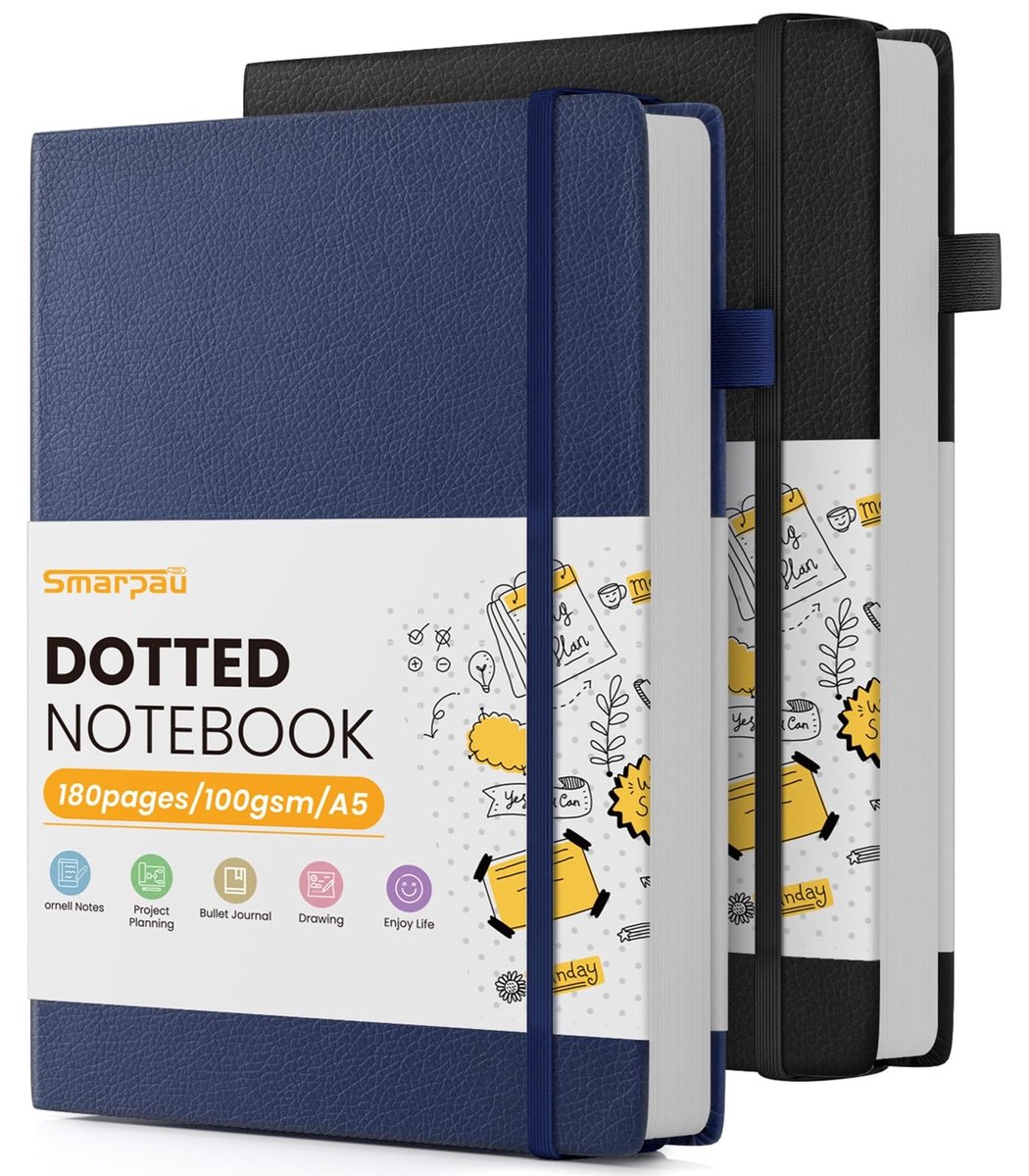 Solidchoice - A5 Gestippeld Notitieboek met Hardcover en 360 Pagina's