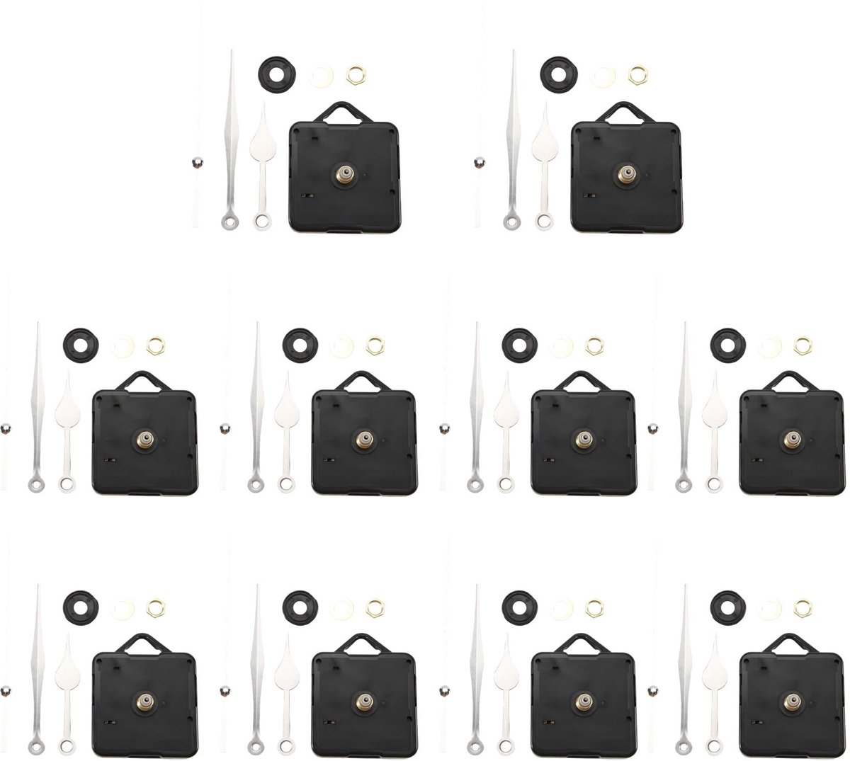 Solidchoice - 10 Stuks DIY Uurwerk Mechanisme en Wijzers Set voor Klok Reparatie