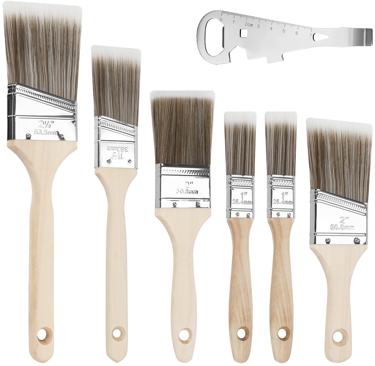 Solidchoice - Set van 7 Verfkwasten voor Hout en DIY Projecten