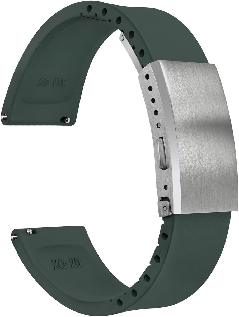 Horlogeband FKM Rubber 18-22mm - Snelle vervangband - Zacht en comfortabel - Geschikt voor mannen en vrouwen - ShopVlot