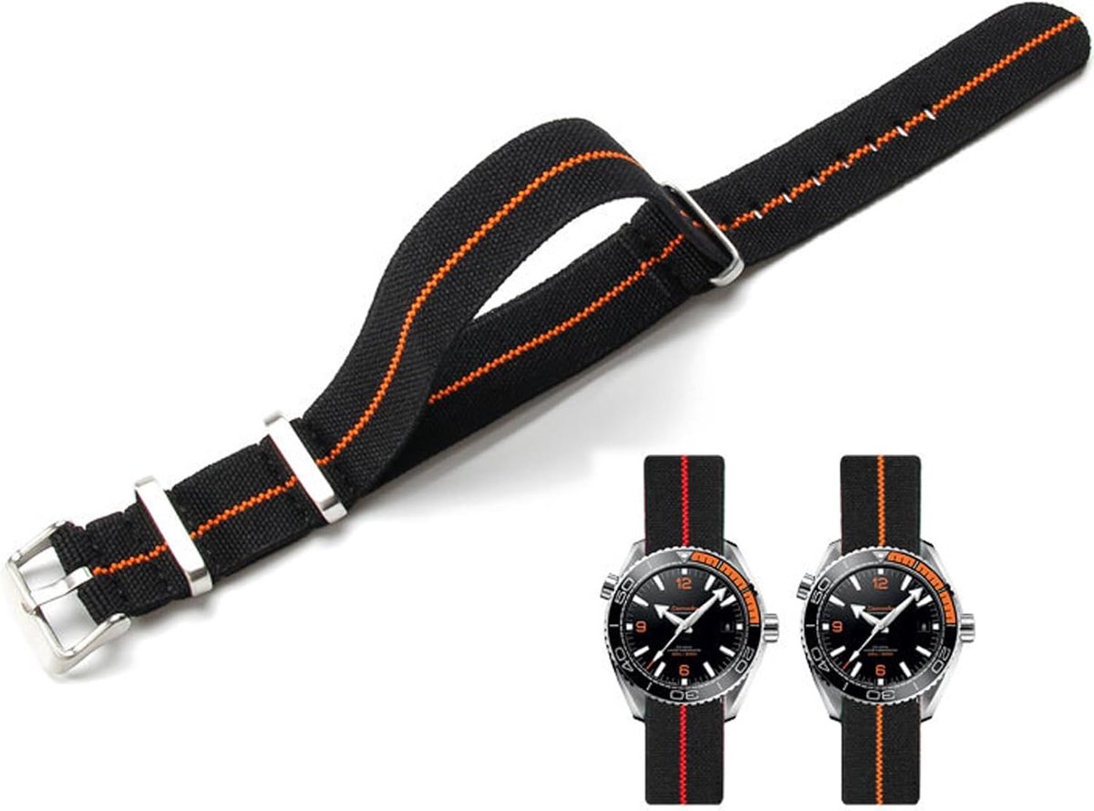 Horlogeband nylon elastisch - Nato stijl - militair parachute ontwerp - comfortabel voor dagelijks gebruik - ShopVlot