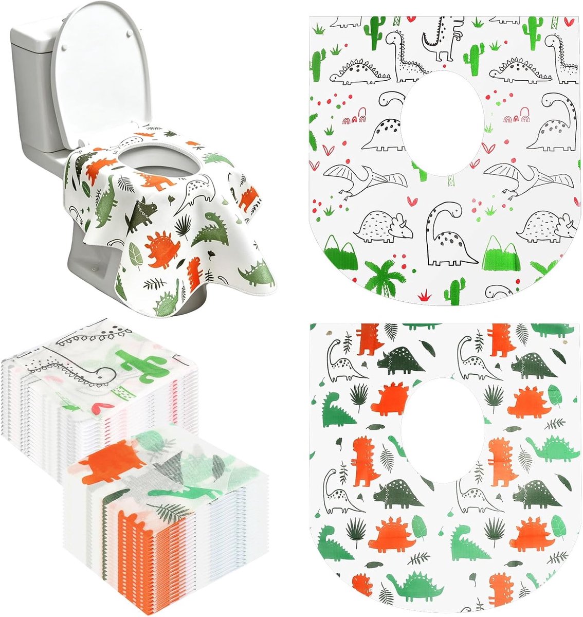 Wegwerp toiletbril beschermhoes 60x64 cm - Non-woven materiaal - Antislip - Ideaal voor reizen - ShopVlot