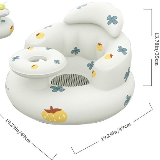 Opblaasbare baby stoel - Peuter zitje - Comfortabel zitten - Ingebouwde luchtpomp - 49 x 35 cm - A — afbeelding 4