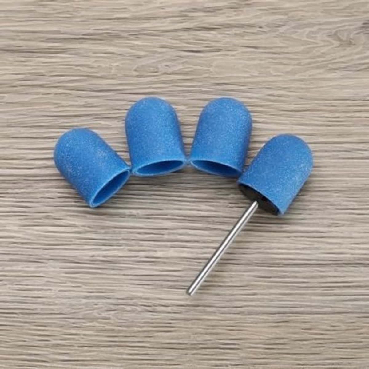 11Pcs Schuren Cap Polijstmachine Manicure Gereedschap Frosted Cap Zand Cap Voor Nail Verbetering En Pedicure Schuurband Voor Nail Boor 13X19Mm Blauw