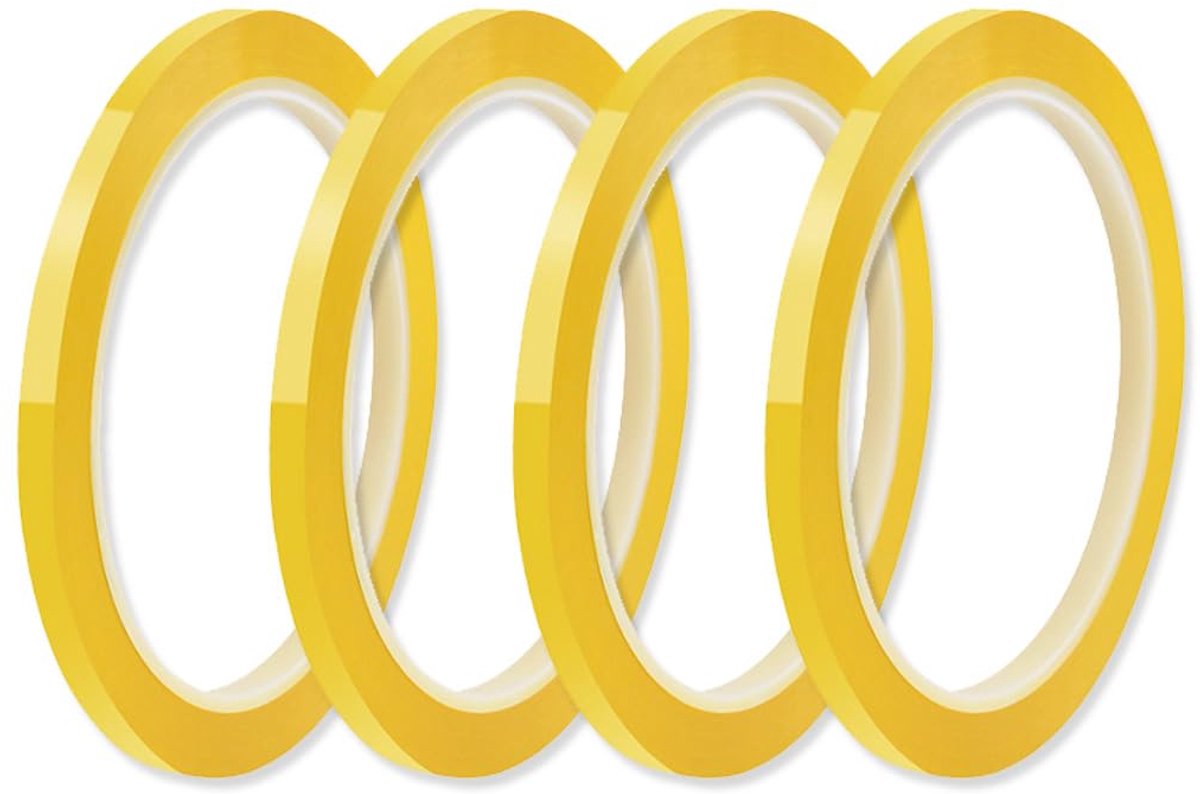 Thermisch tape 4 rollen geel - hittebestendig - zonder residu - ideaal voor sublimatie - ShopVlot