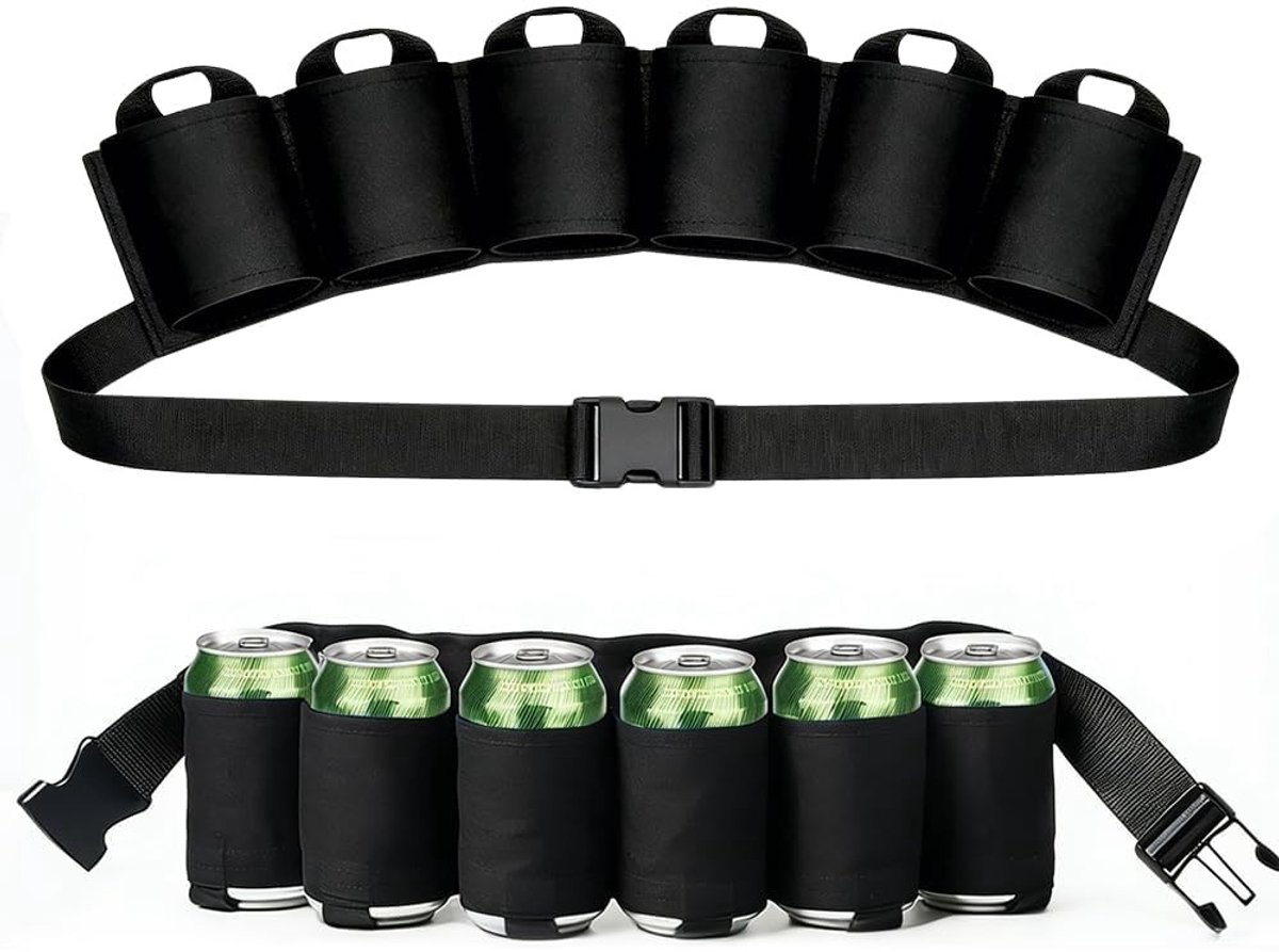 Solidchoice - Draagbare Beerhouder voor 6 Dranken, Verstelbare Drankgordel