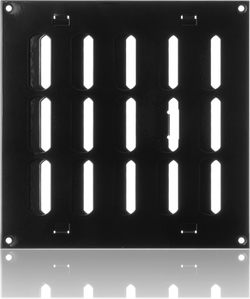 200x200mm Black Steel Adjustable Ventilation Grille - Air Vent - Metal Grilles - ShopVlot