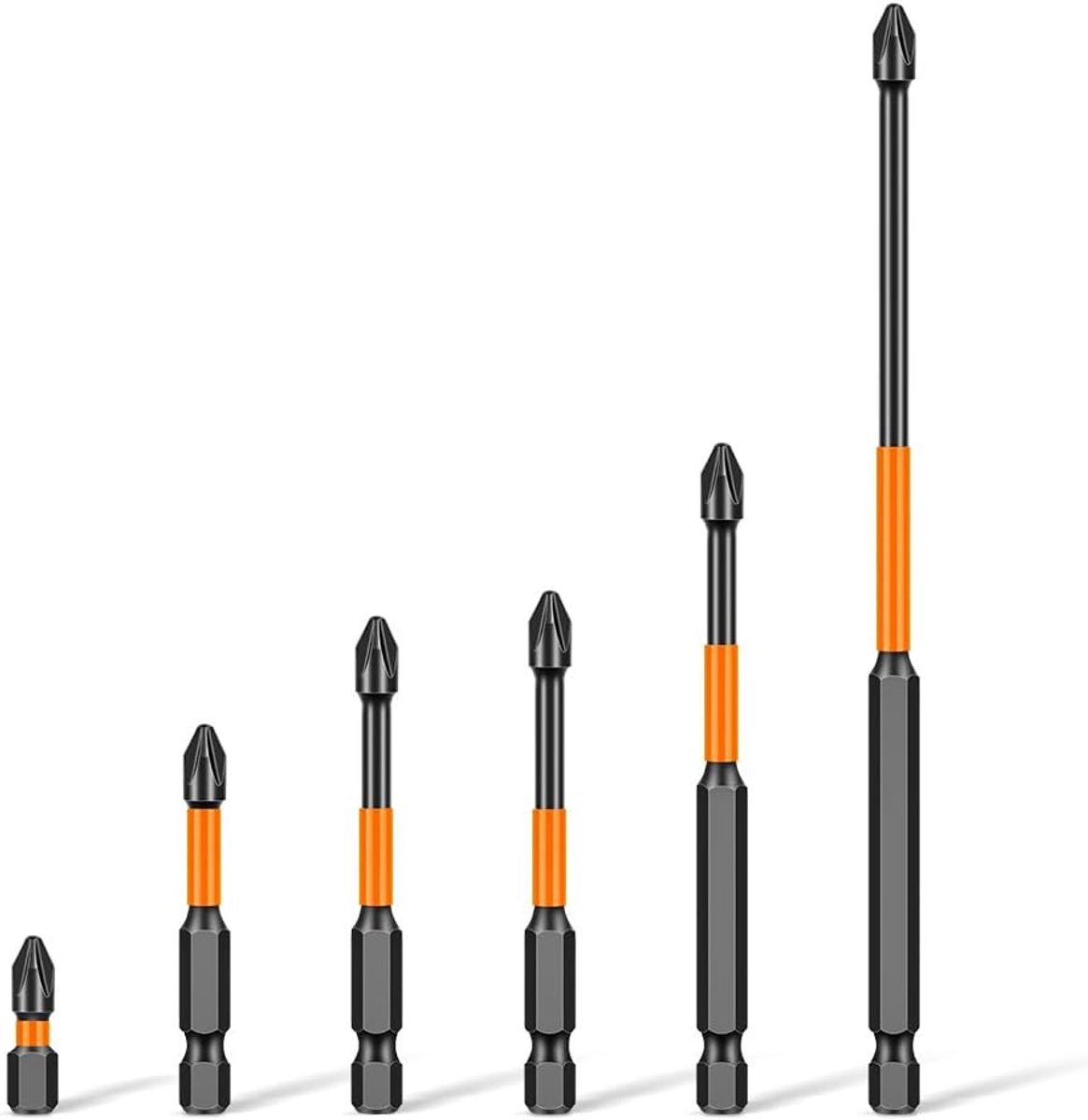 6Pcs Magnetic Drill Screwdrivers Bits 1/4 Inch PH2 Steel Heavy Duty Impact Screwdrivers Anti Slip Cross Screwdrivers - ShopVlot