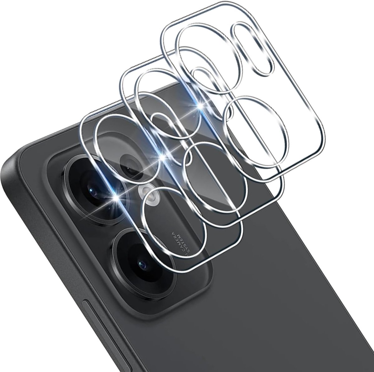Camera Lens Protector for Oppo Reno 13F, Pack of 3, 9H Hardness, HD Camera Protection, Scratch-Resistant, 3D Tempered - ShopVlot