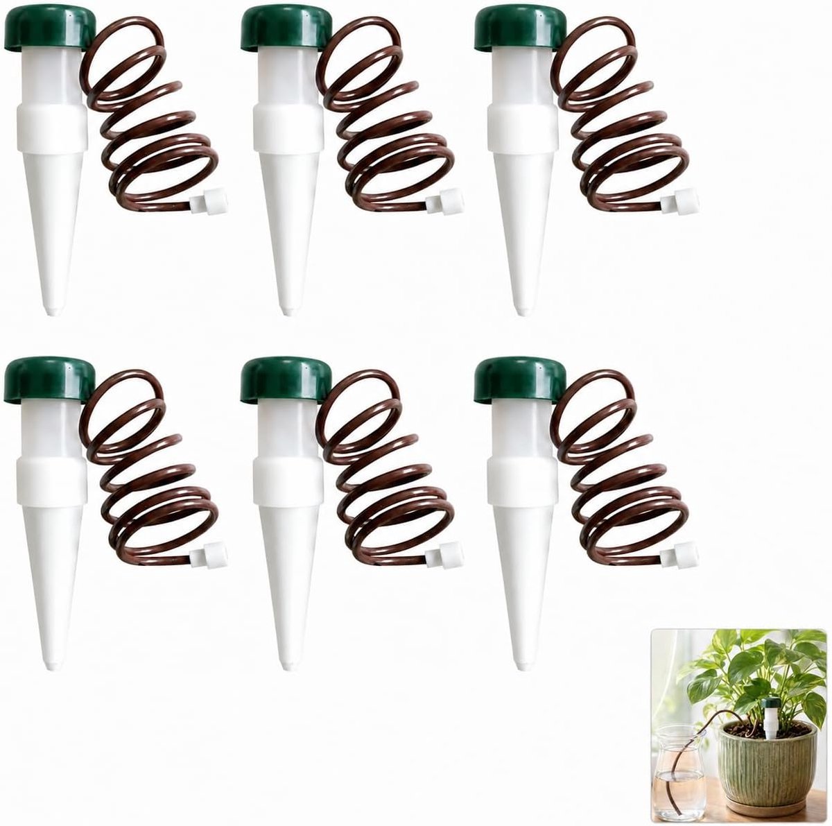 QLK Waterdispenser voor kamerplanten, 6 stuks automatische irrigatie kamerplanten, irrigatiekegel, automatische - ShopVlot