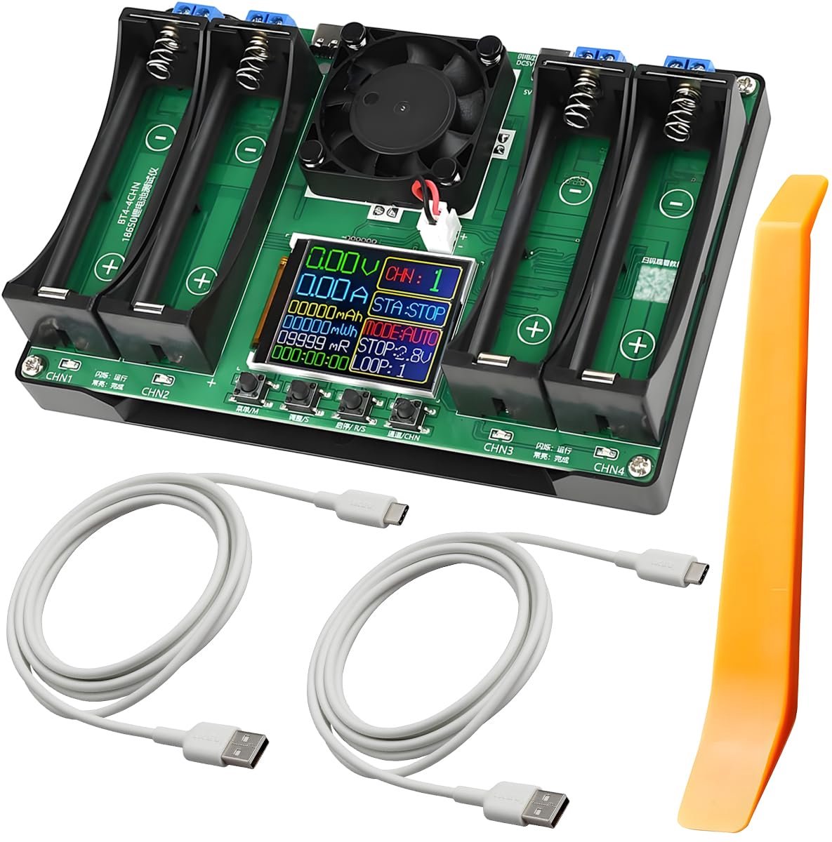 Digital Battery Capacity Tester 18650 Battery Power Detector Module with Internal Resistance 4 Separate Channels - ShopVlot