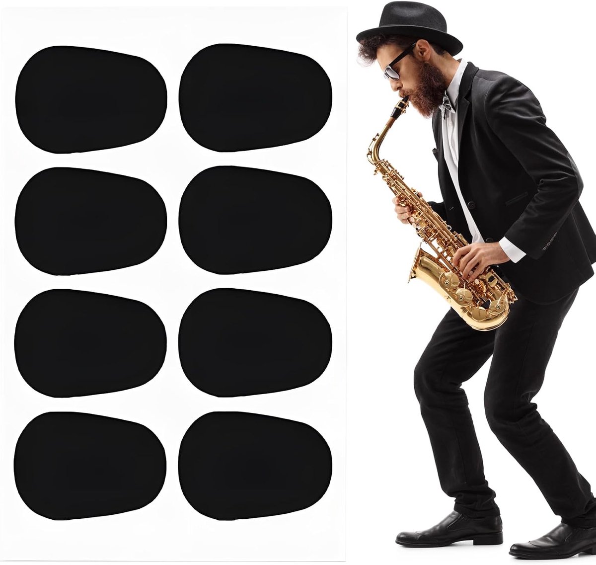 8 stuks mondstukkussens, 0,8 mm beetrubber klarinet, tenorsaxofoon en klarinet mondstukken, saxofoon mondstuk, voor - ShopVlot