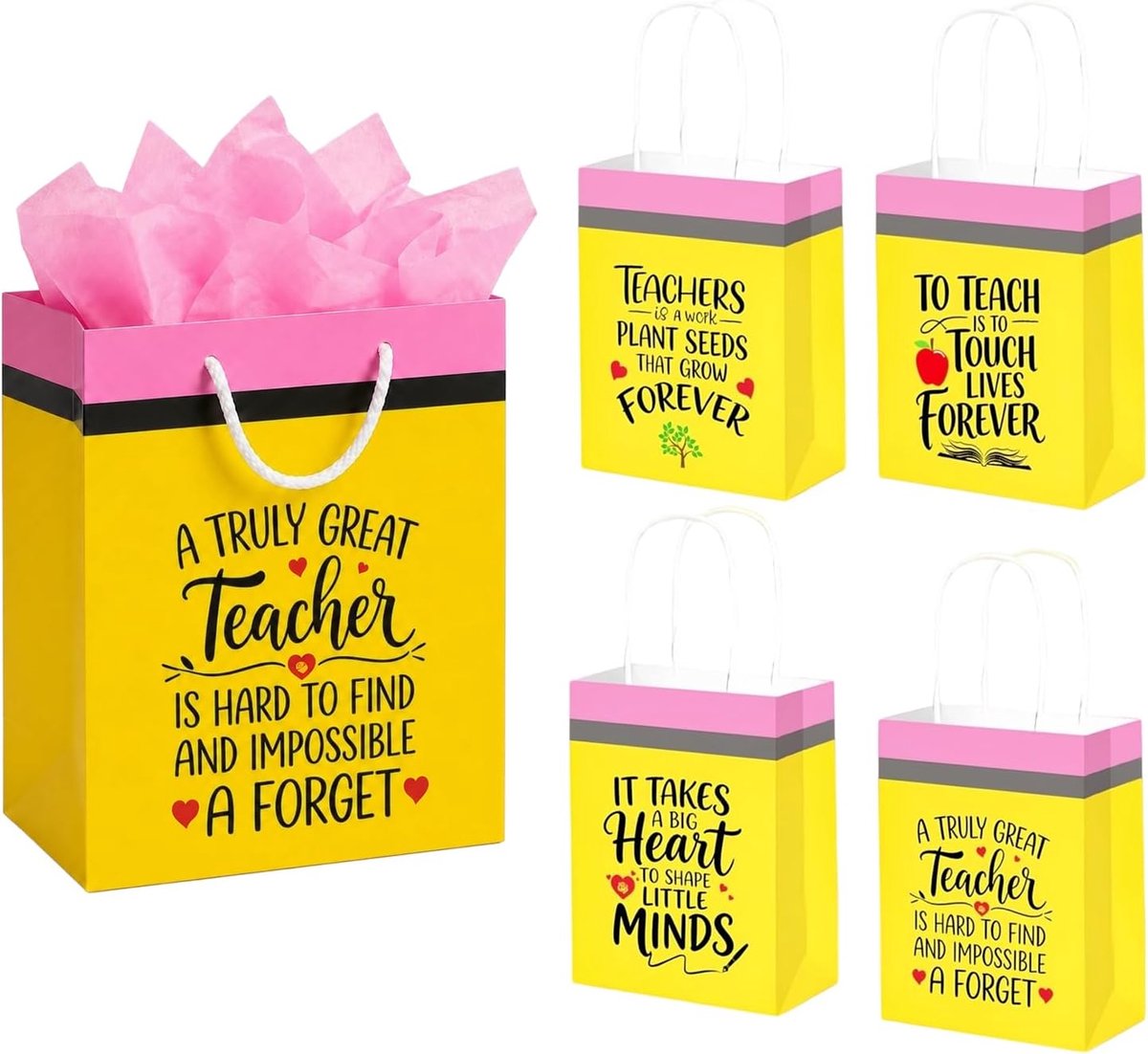 Geschenktüten Set, cadeautas als praktische geschenkzak voor leraren om kleine cadeautjes en attenties in te verpakken - ShopVlot