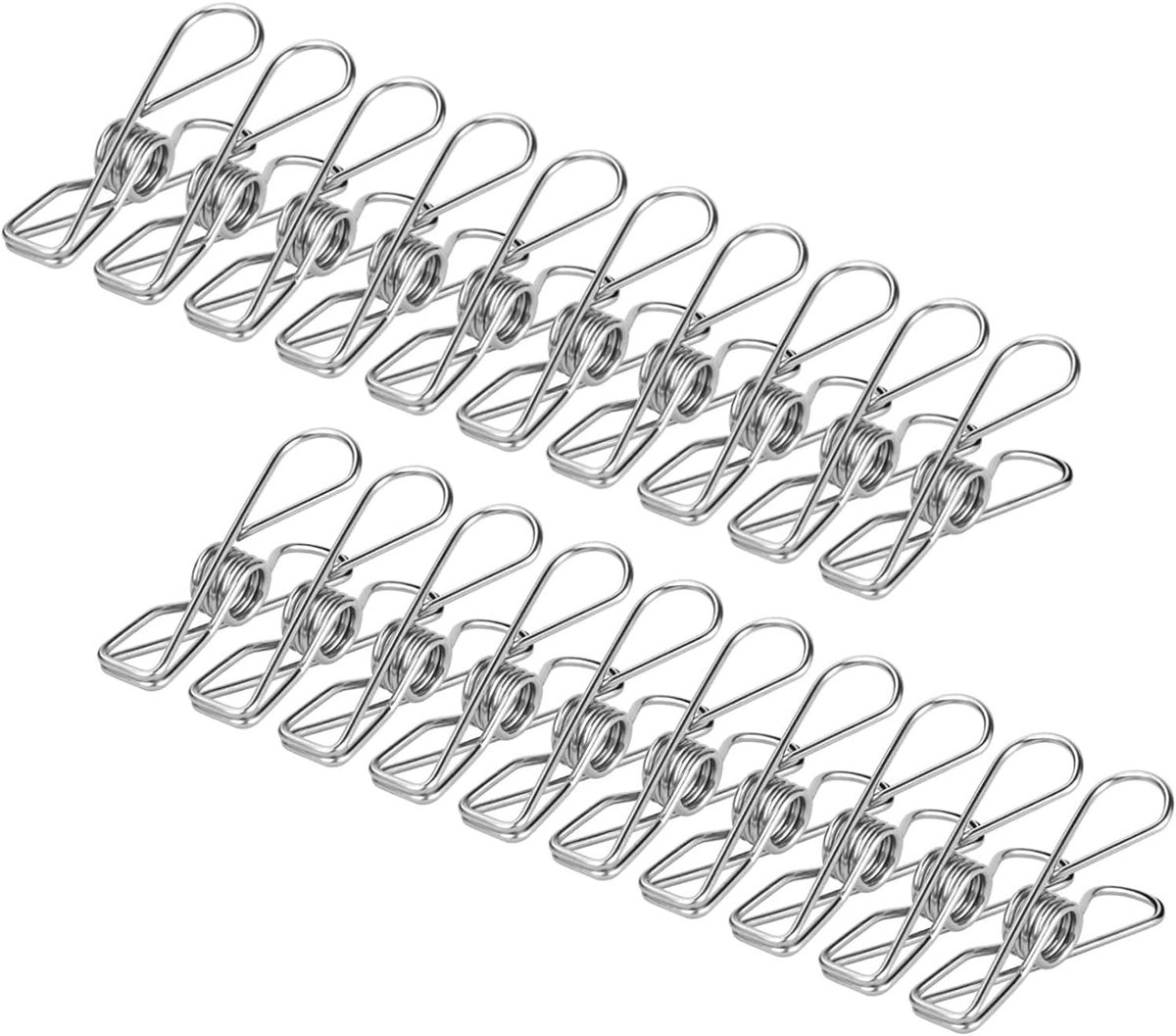 Clothes Pegs Stainless Steel 40 Pieces Power Clips Stainless Steel Clothes Pegs for Towel Clothes Socks Silver - ShopVlot