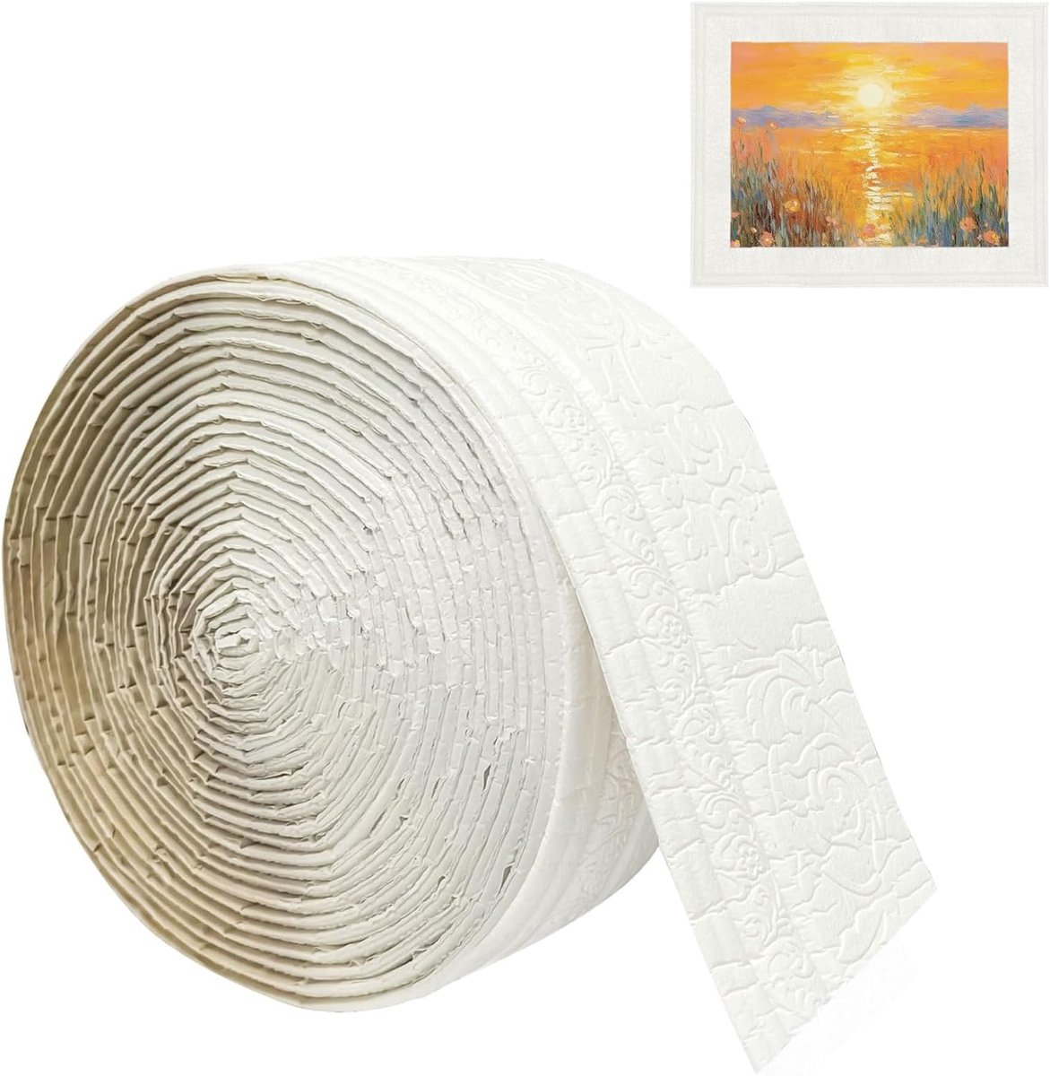 Decorative Strips Self-Adhesive White 10 m x 10 cm x 5 mm Self-Adhesive Waterproof for Wall, Ceiling, Corner Lines - ShopVlot