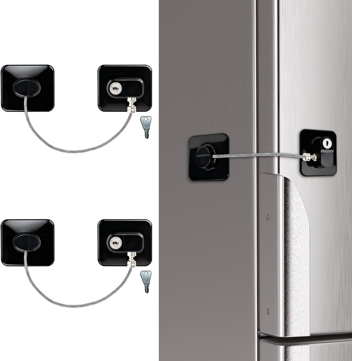 Fridge Locks 2 Pack - Zelfklevend - Met Sleutels - Kindveilig voor Koelkast en Kasten - ShopVlot