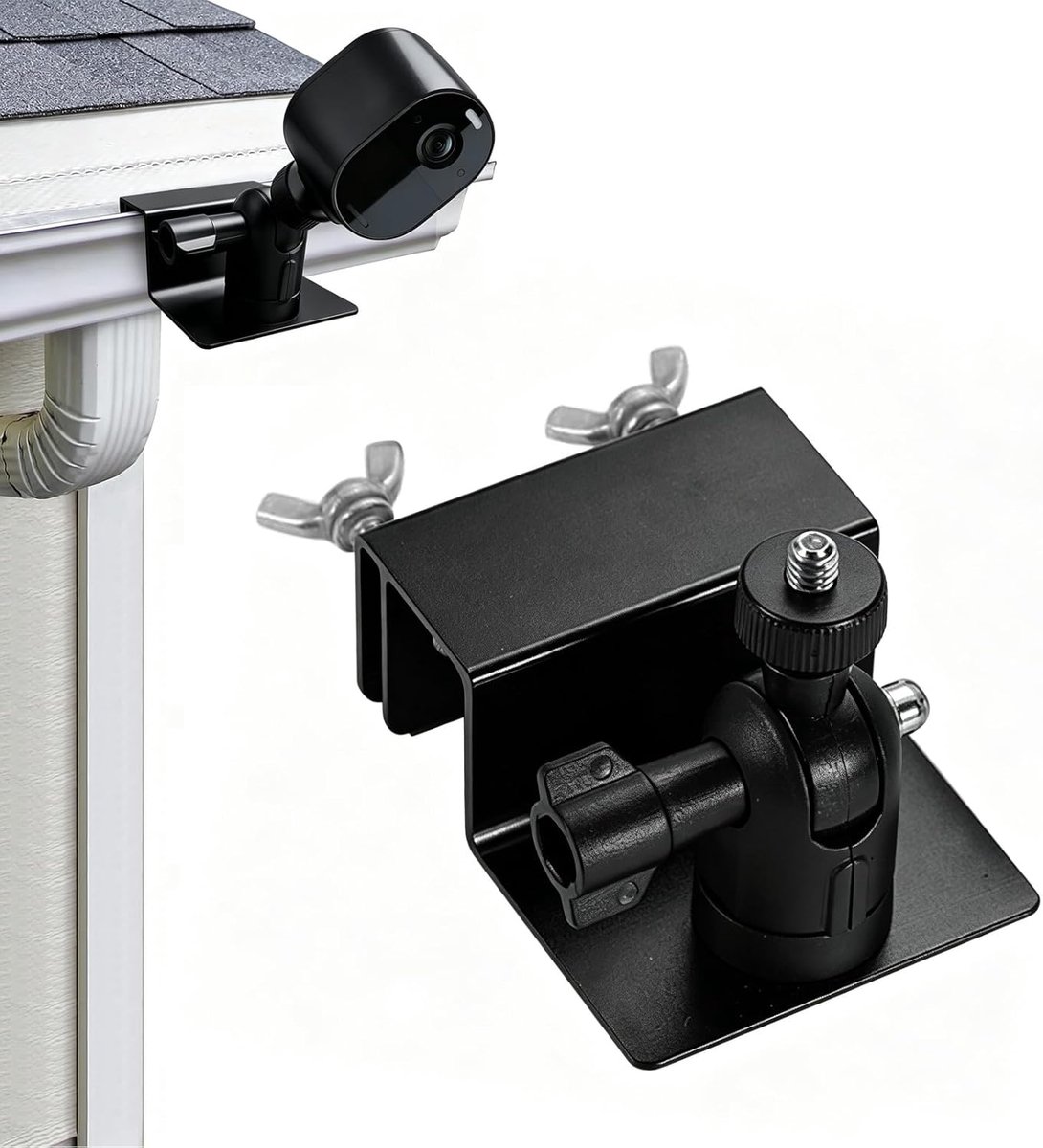 Dakgoothouder voor buitencamera - 360 graden verstelbare aluminium beugel - universeel compatibel - ShopVlot