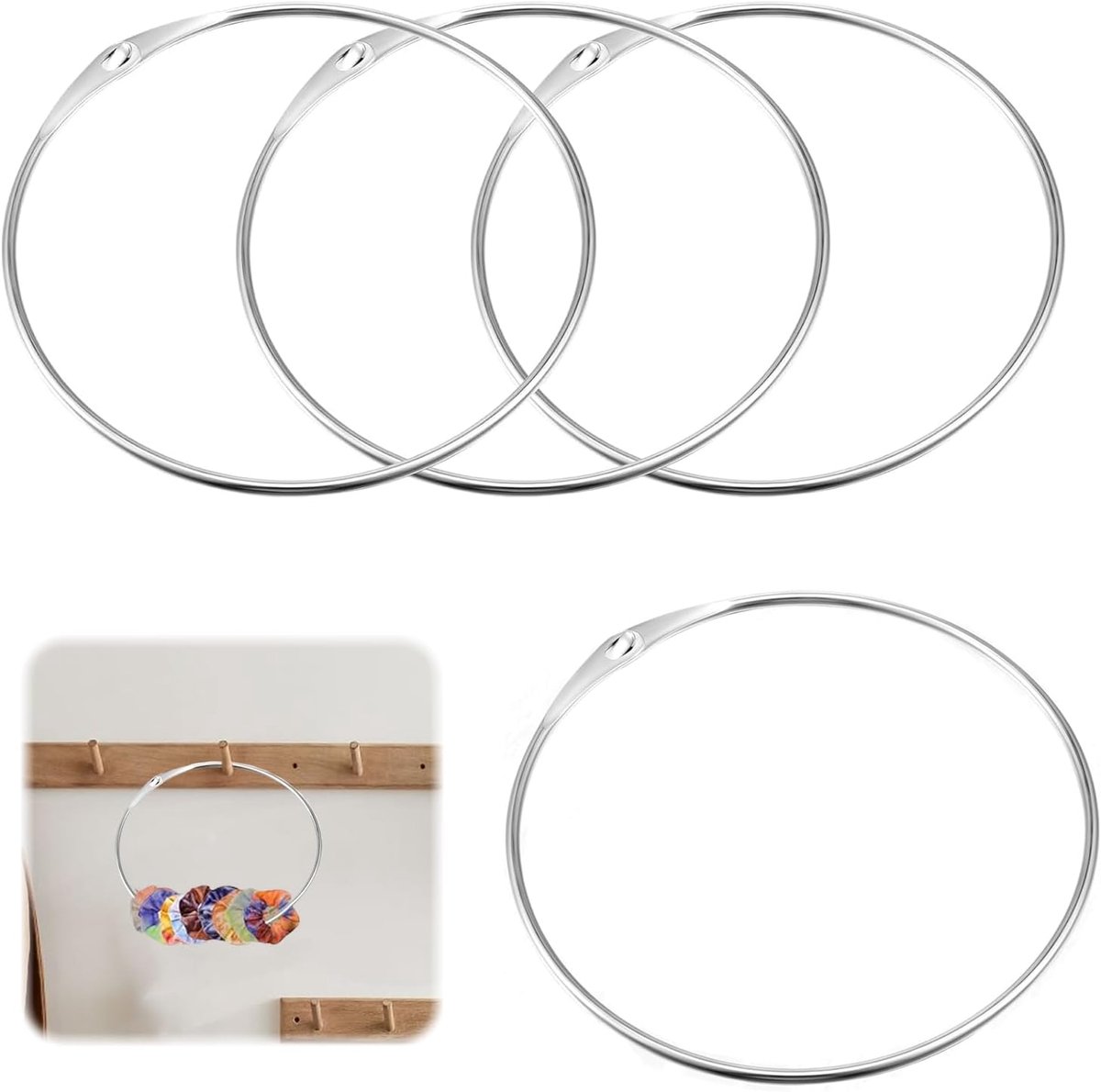 Sleutelhanger 150 mm - grote metalen ring - met snelle sluiting - ideaal voor het ophangen van sleutels - ShopVlot