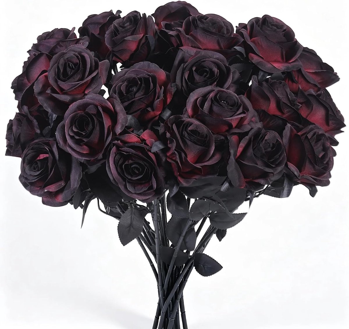 Kunstrozen lange steel - donkerrode rozen - realistisch materiaal - perfecte bruiloftsdecoratie - ShopVlot