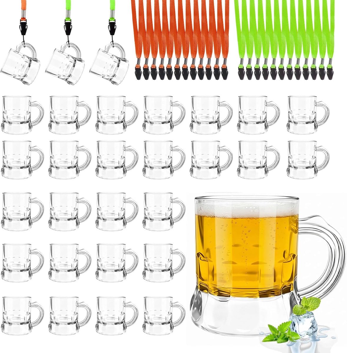 Likeurglaasjes 30ml - herbruikbaar kunststof - 24 stuks in 6 kleuren - perfect voor bruiloften - ShopVlot